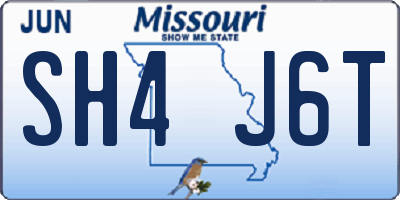 MO license plate SH4J6T