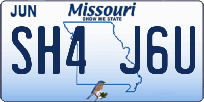 MO license plate SH4J6U