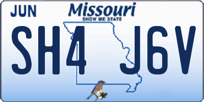 MO license plate SH4J6V