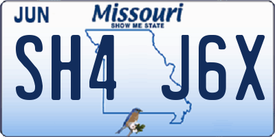 MO license plate SH4J6X