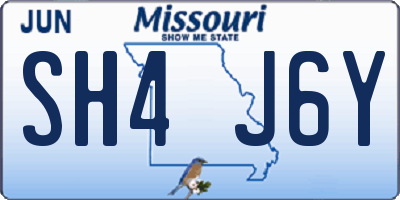 MO license plate SH4J6Y