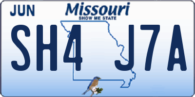 MO license plate SH4J7A