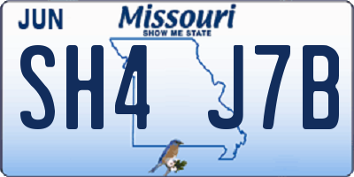 MO license plate SH4J7B