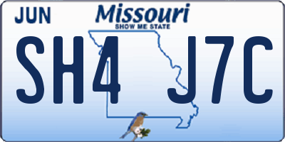 MO license plate SH4J7C