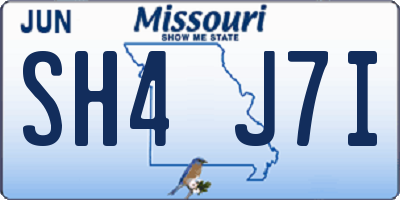 MO license plate SH4J7I