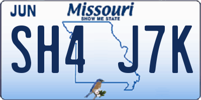 MO license plate SH4J7K