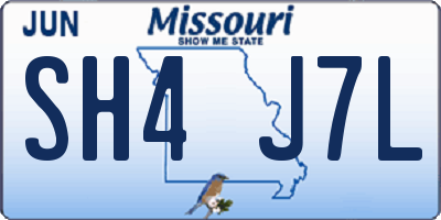 MO license plate SH4J7L