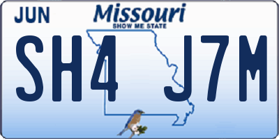 MO license plate SH4J7M