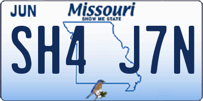 MO license plate SH4J7N