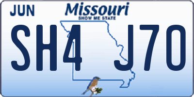 MO license plate SH4J7O