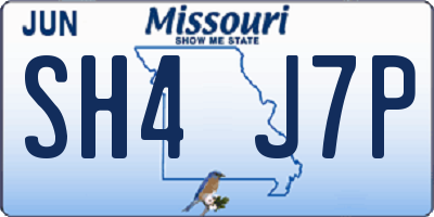 MO license plate SH4J7P