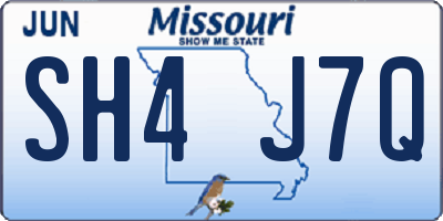 MO license plate SH4J7Q