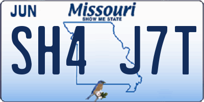 MO license plate SH4J7T