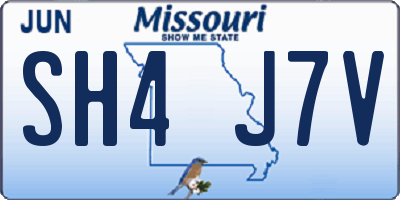 MO license plate SH4J7V