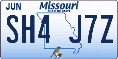 MO license plate SH4J7Z