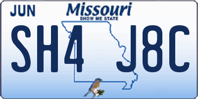 MO license plate SH4J8C