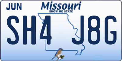 MO license plate SH4J8G