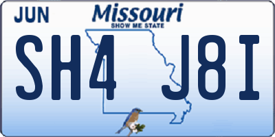 MO license plate SH4J8I