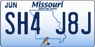 MO license plate SH4J8J
