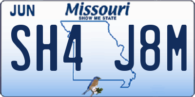 MO license plate SH4J8M