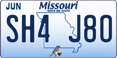 MO license plate SH4J8O