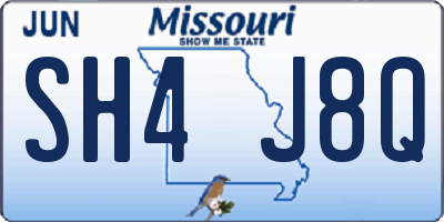 MO license plate SH4J8Q