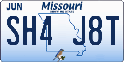 MO license plate SH4J8T