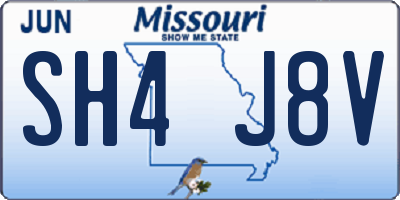 MO license plate SH4J8V