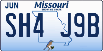MO license plate SH4J9B