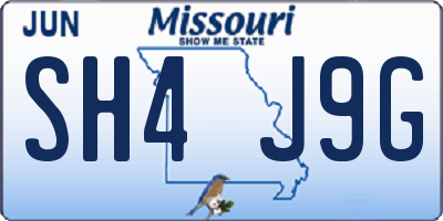 MO license plate SH4J9G