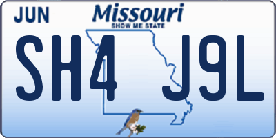 MO license plate SH4J9L