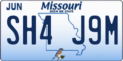MO license plate SH4J9M