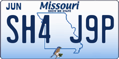 MO license plate SH4J9P