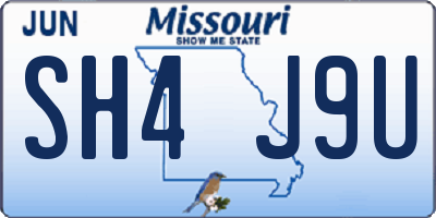 MO license plate SH4J9U