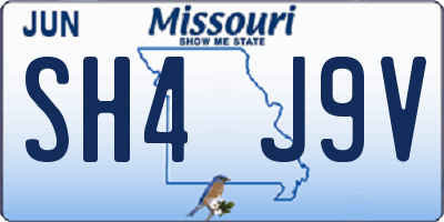 MO license plate SH4J9V