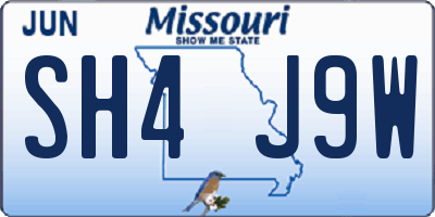 MO license plate SH4J9W