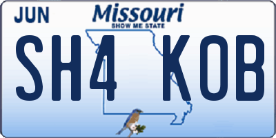 MO license plate SH4K0B