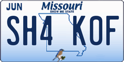 MO license plate SH4K0F