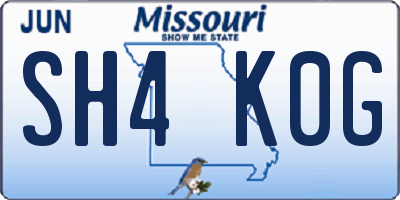 MO license plate SH4K0G