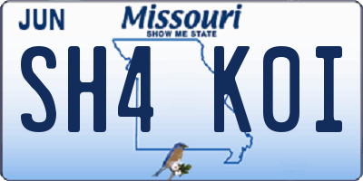 MO license plate SH4K0I
