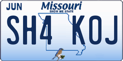 MO license plate SH4K0J