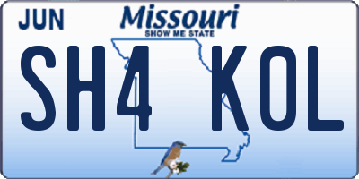 MO license plate SH4K0L