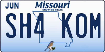 MO license plate SH4K0M