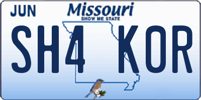 MO license plate SH4K0R