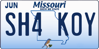 MO license plate SH4K0Y
