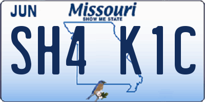 MO license plate SH4K1C