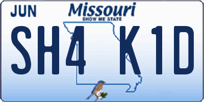 MO license plate SH4K1D