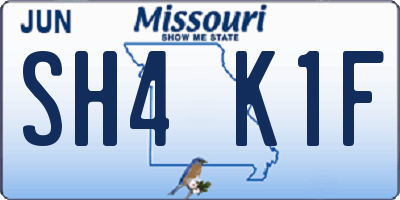 MO license plate SH4K1F