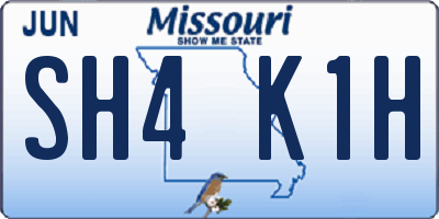 MO license plate SH4K1H
