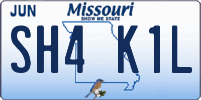 MO license plate SH4K1L